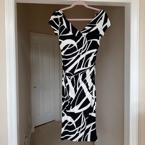 Maggy London Black & White Pencil Dress